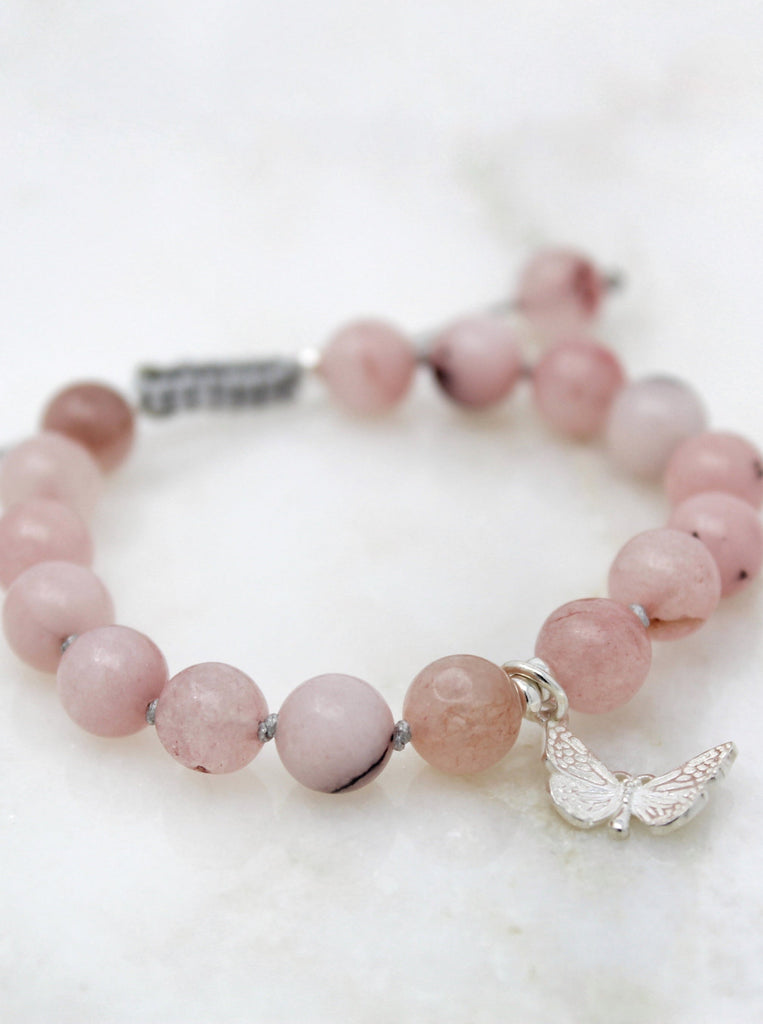 Anahata Mala Bracelet | Cherry blossom Jasper - mylittlemantra