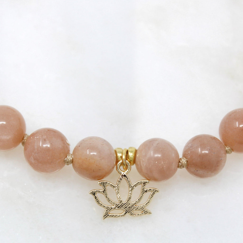 Aurora Bracelet made with sunstone and gold plated findings.